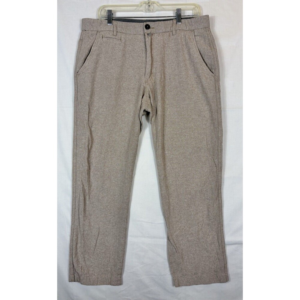 AVIREX Chinos Linen Blend 55% Pants Men's Size 34x28 Gray Trousers Measure 35x27